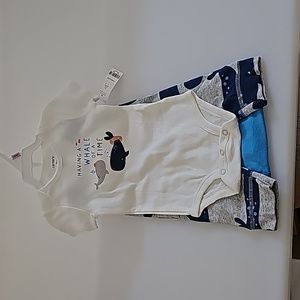 Carter's 3 pieces summer casual whale set
